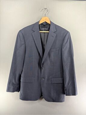Jos A Bank Traveler Blazer Mens 40R Gray 100% Wool Tailored Fit 2 Button Jacket